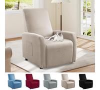 Bocguy Copripoltrona Relax Reclinabile, Copripoltrona 1 Post Poltrone Relax Elettriche, Copridivano Impermeabile. Rivestimento Elasticizzato con Tasche, Rivestimento per Poltrona (Light Brown)