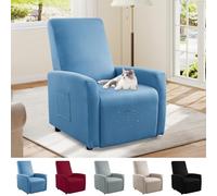 Bocguy Copripoltrona Relax Reclinabile, Copripoltrona 1 Post Poltrone Relax Elettriche, Copridivano Impermeabile. Rivestimento Elasticizzato con Tasche, Rivestimento per Poltrona (Blu)