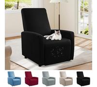 Bocguy Copripoltrona Relax Reclinabile, Copripoltrona 1 Post Poltrone Relax Elettriche, Copridivano Impermeabile. Rivestimento Elasticizzato con Tasche, Rivestimento per Poltrona (Nero)