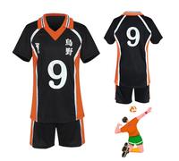 Bocguy Haikyuu - Costume anime da uomo per cosplay da karasuno, costume da anime Haikyuu, maglia da pallavolo, uniforme Karasuno, maglietta e pantaloncini Shouyou Hinata, costume per cosplay, N. 9