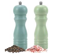 BOCHION Set di 2 macina sale e pepe, 16,5 cm, in legno, manuale