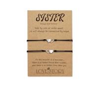 BOCHOI Bracciale sorella Bracciale abbinato al cuore Braccialetti dell'amicizia per la migliore amica Tees Girls Regalo per le relazioni familiari