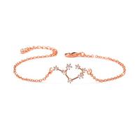 BOCHOI Constellations Rose Gold Asgittarius Zodiac Sign Bracelet for Women Girls Bracelet Astrology Horoscope CZ Jewelry Gift for Mother Daughter BFF Birthday Adjustable Chain 6+2IN