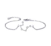 BOCHOI Constellations Silver Aquarius Zodiac Sign Bracelet for Women Girls Bracelet Astrology Horoscope CZ Jewelry Gift for Mother Daughter BFF Bridesmaid Birthday Adjustable Chain 6+2IN
