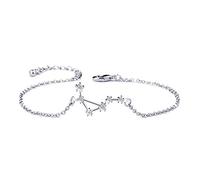 BOCHOI Constellations Silver Libra Zodiac Sign Bracelet for Women Girls Bracelet Astrology Horoscope CZ Jewelry Gift for Mother Daughter BFF Bridesmaid Birthday Adjustable Chain 6+2IN