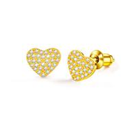 BOCHOI Orecchini a Cuore da Donna Placcati In Oro 18K, Gioielli con Orecchini Pendenti D'Amore con Zirconia Cubica 5