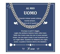 BOCHOI Regali San Valentino per Lui Collana Cubana da Uomo Anniversario Fidanzamento per Lui Regalo Fidanzato Compleanno Sorpresa di Natale per il Vostro Marito Idee D'amore
