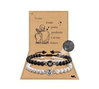 BOCHOI Regalo di Coppia Bracciale Coppia Lui e Lei Idee Regalo per Lei Compleanno Anniversario Proiezione Ti Amo100 Lingue Regalo Fidanzato/Fidanzate