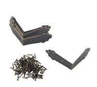 bociloy 20 protezioni angolari vintage in metallo a forma di L, decorative per mobili, in bronzo, per armadi, scrivanie, bordi dei mobili (lunghezza laterale: 4,3 cm, altezza: 2 cm)