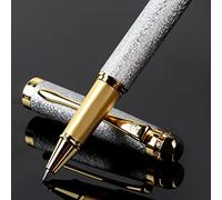 BOCIYER Penne a sfera a inchiostro liquido, set regalo per uomini e donne, penne roller ricaricabili, personalizzate, scrittura a mano, penne di design, lussuose, set di penne eleganti (argento)