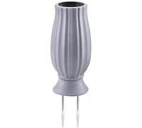 Bocola Vaso per cimitero per decorazioni tombali con punte in metallo, supporto per fiori artificiali, fiori finti per esterni, lapide commemorativi, simpatia per la perdita dei propri cari