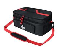 Boczif Cassetta Pronto Soccorso Vuota, Pronto Soccorso Borsa Compatto Impermeabile e Resistente (Borsa Vuota, escluse Le (Nero con tracolla)