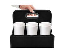 Boczif Cup Caddy Porta Bevande Portatile o Lattine Riutilizzabili (Nero) | Portabicchieri con Manico, Porta Caffè, Vino, Cocktail, Protegge le Bevande, per la Consegna e l'e-out