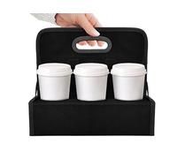 Boczif Cup caddy porta bevande portatile o lattine riutilizzabili, portabicchieri con manico, porta caffè, vino, cocktail, protegge le bevande - per la consegna e l'e-out (nero)