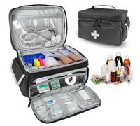Boczif Kit di pronto soccorso, Borsa di trasporto di stoccaggio di primo soccorso, Organizer kit medici di emergenza, per la casa, ufficio, viaggi, all'aperto (Nero)(solo borsa)