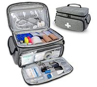 Boczif Kit di pronto soccorso, Borsa di trasporto di stoccaggio di primo soccorso, Organizer kit medici di emergenza, per la casa, ufficio, viaggi, all'aperto (grigio)(solo borsa)