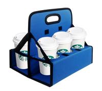 Boczif Tasse Caddy tragbare Getränketräger oder Dosen wiederverwendbar, Becherhalter mit Griff, tragen Kaffee, Wein, Cocktails, sichert Getränke- für Lieferung und Take Out (blau)