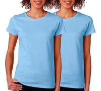 BOD HOME, Confezione da 1 o 2 T-shirt da Donna, Manica Corta 100% Cotone, Maglietta a Girocollo Leggera e Traspirante, Otto Colori, Comodo e Morbido, Maglietta Basic Casual, Taglie S, M, L, XL, XXL