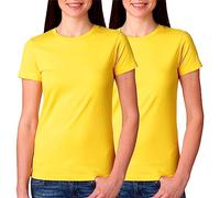 BOD HOME, Confezione da 1 o 2 T-Shirt da Donna, Manica Corta 100% Cotone, Maglietta a Girocollo Leggera e Traspirante, Otto Colori, Comodo e Morbido, Maglietta Basic Casual, Taglie S, M, L, XL, XXL