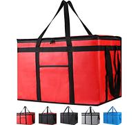 Bodaon Borsa termica per la consegna della pizza, colore rosso, Rosso, 23L x 15H x 14W, Borsa tote