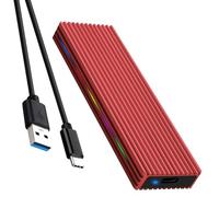 Boddceto SSD M.2 M Key Mobile USB-C in Lega di Alluminio con Luce RGB -Rosso