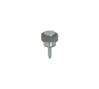 Boden fermaporta da parete, ø 48 mm, altezza 38 mm, anello in gomma, argento anodizzato, 1 pezzi cerniera