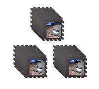 BodenMax Pavimento a incastro palestra fitness tappeto per ginnastica puzzle piastrelle sport tappeto EVA componibile sotto piscina | 30x30x1 cm Nero 54 pezzi