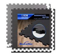 BodenMax Pavimento palestra tappeto componibile pavimento garage piscina Tappeto Palestra puzzle gomma EVA foam Tatami palestra pavimento gommato palestra NERO 12 mattonelle gommate palestra 3.78 m²