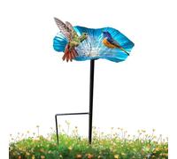 Bodenmontiertes Vogelfutterhaus Garten- und Terrassendekoration Trinkstelle Kunststoff-Vogelbad Standfuß wetterfest Blumen-Optik Futterschale Wildvögel Balkondeko Insektentränke Standvogelbad Robust