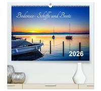 Bodensee-Schiffe und Boote (hochwertiger Premium Wandkalender 2026 DIN A2 quer), Kunstdruck in Hochglanz: Schiff und Motorboote auf dem Bodensee
