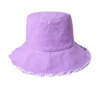 boderier Cappelli da sole da donna estivi casual a tesa larga in cotone cappello da pescatore spiaggia vacanze accessori da viaggio, Viola, Taglia unica
