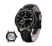 BODERRY Orologio da polso da uomo con micro-rotore, automatico, impermeabile, in acciaio inox, meccanico, da lavoro, con zaffiro, Nero/nero, Meccanico, a carica automatica