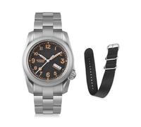 BODERRY Orologio da uomo in titanio automatico da campo 40 mm, orologio militare con funzione giorno e data, impermeabile fino a 100 m, con cinturino in titanio, movimento meccanico giapponese e