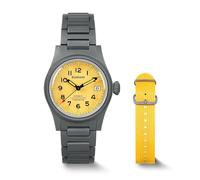 BODERRY Orologio uomo 38mm in titanio, automatico, militare, funzione giorno/data, impermeabile 100M, cinturino in nylon, movimento giapponese NH35 e corona a vite - LANDMASTER