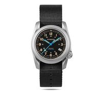 BODERRY Orologio Uomo Automatico Titanio - 40mm Orologio da Campo Militare, Movimento Meccanico Giapponese, Funzione Giorno-Data, Corona a Vite, Impermeabile 100m, Cinturino in Nylon - VOYAGER