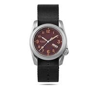 BODERRY Orologio Uomo Automatico Titanio - 40mm Orologio da Campo Militare, Movimento Meccanico Giapponese, Funzione Giorno-Data, Corona a Vite, Impermeabile 100m, Cinturino in Nylon - VOYAGER