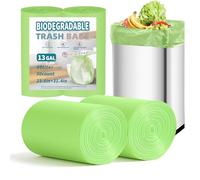 BODFPPC 50 Sacchetti Umido Biodegradabili e Compostabili 50 litri Verdi, Sacchetti per Rifiuti Organici Resistenti, per Casa, Cucina, Ufficio, Sacchi Biodegradabili per Umido, 60x80 cm