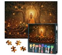Bodhi Albero puzzle per adulti, 1000 pezzi, puzzle Gautama Siddharta, puzzle buddista per adulti, puzzle o giocattoli per gli anziani 50 x 70 cm