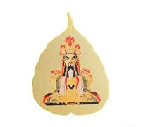 Bodhi in rame per ornamento a foglia con otto guardiani, dio giallo della ricchezza, Ksitigarbha e Jambhala nero, statua di Buddha in metallo per decorazione e protezione, oro (5quinto maestro)