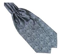 Bodhi2000 - Cravatta da uomo in misto seta, stile Ascot, per matrimoni, classica - Grigio
