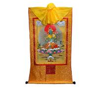 Bodhisattva Tara Tibetan Thangka Tapestry Buddhist Thangka Brocade Handmade Embroidery Painting Artwork Yoga Bedroom Decoration (Color : Bodhisattva Tara Blue1, Size : S)
