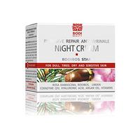 BODI BEAUTY Rooibos Star - Crema da notte antirughe, 50 ml, con acido ialuronico, Q10, olio di argan ed estratto di rose, rigenerante notturno, ad assorbimento rapido, per pelli secche, sensibili e
