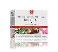 BODI BEAUTY Rooibos Star crema giorno antirughe, 50 ml, con acido ialuronico, Q10, olio di argan, aloe e filtri UV, cura idratante per pelli mature e sensibili, sensazione liscia sulla pelle