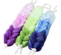Bodice di scrubber sul retro esfoliante spugna per doccia treccia elastiche in rete cutanea per la pelle per uomini 3 pcs