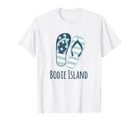 Bodie Island - Infradito da spiaggia a righe blu costiere nautiche Maglietta