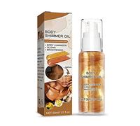 Bodies Shimmer Oil, lozione illuminante glitterata, illuminante liquido per il viso, crema per il corpo glitterata brillante a lunga durata,Glow Glitter Bright Lotion Viso Evidenziatore Liquido(Gold)