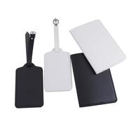 BODOBTF 4 pz/set tinta unita in bianco passaporto copertura bagagli tag cuoio PU titolare del passaporto etichetta etichetta per accessori da viaggio, 4 pezzi per set, Taglia unica