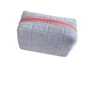BODOBTF Borsa cosmetica grande in tinta unita con cerniera Borsa per trucco in pelliccia carina per le donne da viaggio Make Up Borsa da toilette Sacchetto di lavaggio Sacchetto della penna della
