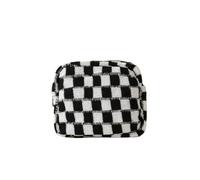 BODOBTF Borsa cosmetica lavorata a maglia a scacchiera per le donne mini borse per il trucco a reticolo carino plaid multi-funzione custodia organizer sacchetto, No. 2, Taglia unica