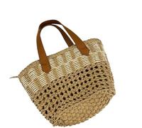 BODOBTF Borsa da donna in tessuto di grande capacità, borsa da donna in paglia, alla moda, stile straniero, borsa ascellare, idea regalo per San Valentino, cachi, Taglia unica